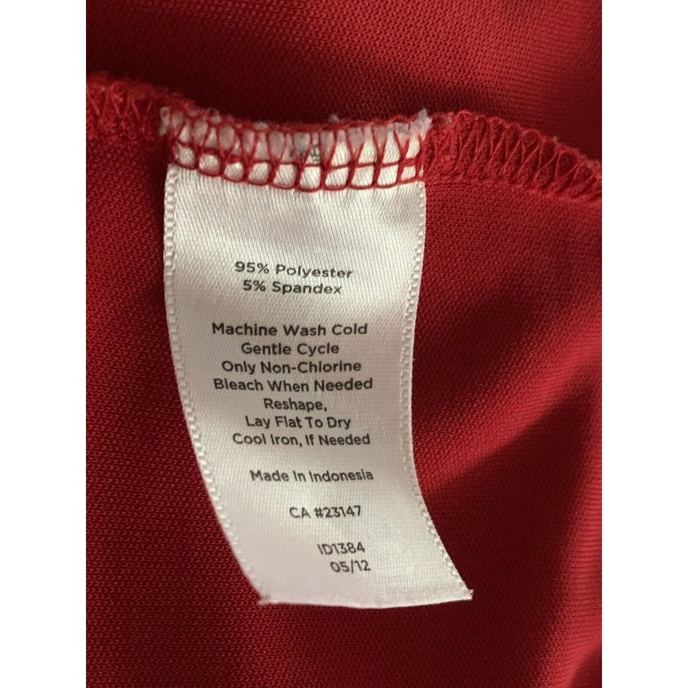 Talbots Sz MEDIUM Red Liquid Knit Career Easy Care Keyhole Neck Top EUC - Picture 8 of 8